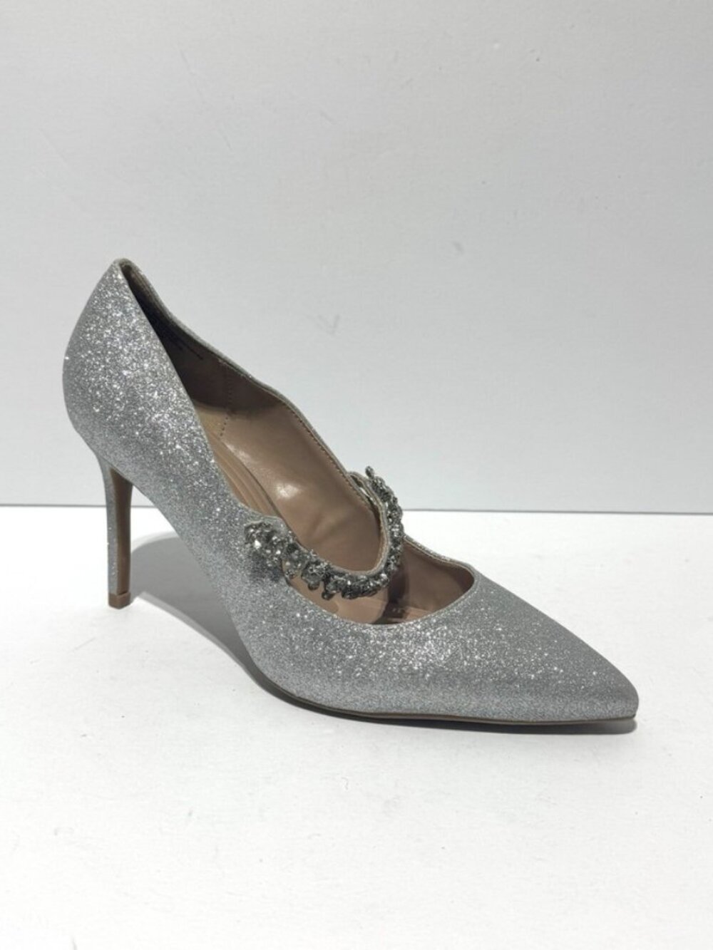 BCBGeneration Womens Branda Pump Heels Silver Size 6.5 M